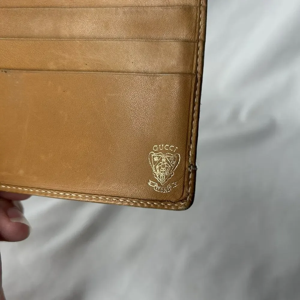 Vintage Gucci Light Brown Leather Bi-Fold Wallet Men’s